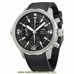 IWC IW376803 Schaffhausen Aquatimer Chronograph Black Dial Men's Rubber Watch 7613268333259