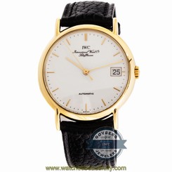 IWC Portofino IW3533 Auto 34mm Yellow Gold Mens Strap Watch Date Tang