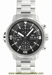 IWC IW376804 Schaffhausen Aquatimer Chronograph Black Dial Men's Steel Watch New 7613268333266