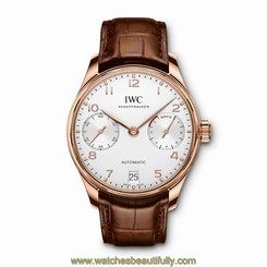 NEW IWC Portugieser 18k Rose Gold Automatic 42.3mm White Dial Watch IW500701