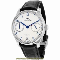 IWC MEN'S 42MM ALLIGATOR LEATHER BAND STEEL CASE AUTOMATIC WATCH IW500705