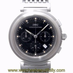 Pre-Owned IWC Da Vinci SL Chrono Quartz SS Black Dial Men's Watch IW372805, MR