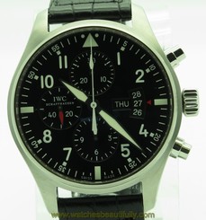 IWC Pilot 43mm Mens Watch Chronograph 377701 Automatic Day Date with Papers