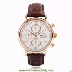 IWC Portofino Chronograph IW391020 18kt Rose Gold Silver Dial NEW Ret: $15,100 7613268368244