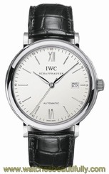 NEW IWC Portofino Luxury Silver Dial Steel Leather Band Watch 40mm Men's IW56501 7640127775424