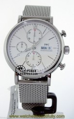 IWC Portofino Chronograph Silver on Bracelet 3910-09 IW391009 683498407553