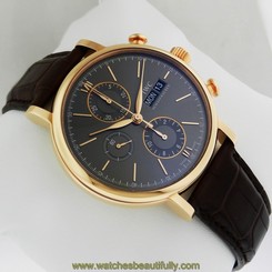 IWC Portofino Chronograph 18kt Rose Gold Black Dial IW391021 NEW Ret: $15,100