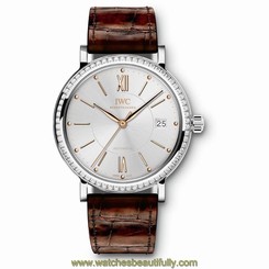 IWC UNISEX PORTOFINO 37MM LEATHER BAND STEEL CASE AUTOMATIC WATCH IW458103