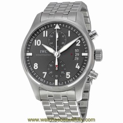 IWC MEN'S SPITFIRE ARDOISE 43MM STEEL BRACELET MECHANICAL WATCH IW387804