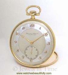 International Watch Co. IWC 14k Yellow Gold MOP Vintage Mens Pocket Watch