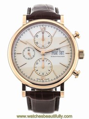 IWC IW391020 Portofino 18kt Rose Gold Leather Band Automatic Men Watch New Orig 7613268368244