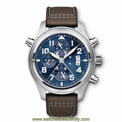 IWC MEN'S 44MM BROWN LEATHER BAND STEEL CASE AUTOMATIC WATCH IW371807