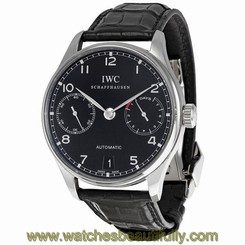 IWC Portuguese Automatic Steel Black Mens Watch IW500109 7640127771624