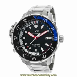 IWC MEN'S 46MM STEEL BRACELET & CASE AUTOMATIC BLACK DIAL WATCH IW354703