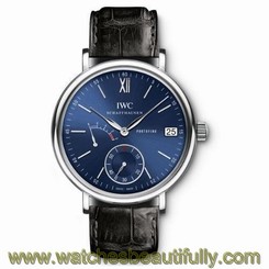 IWC MEN'S 45MM BLACK LEATHER BAND STEEL CASE AUTOMATIC ANALOG WATCH IW510106 7640127776827