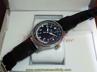 IWC Pilot's Watch Worldtimer 24Timezone Stainless Steel Black Dial 45mm IW326201