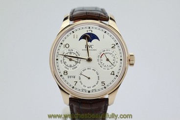 IWC Portuguese Perpetual Calendar Single Moon Rose IW503302 Warranty Dated 2016