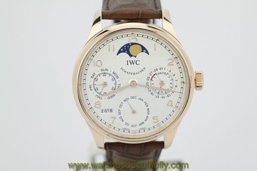 IWC Portuguese 18K Rose Gold Perpetual Calendar 7 Day IW502306 Single Moonphase