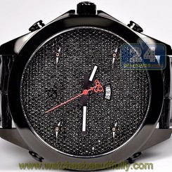Jacob & Co Five Time Zone Black Diamond Dial Mens 47mm Watch JC-130