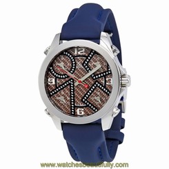 Jacob & Co Five Time Zone Brown Carbon Fiber Dial Mens Watch JCM-98DA