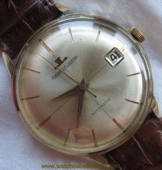 Jaeger LeCoultre automatic date mens wristwatch gold filled case screw cap
