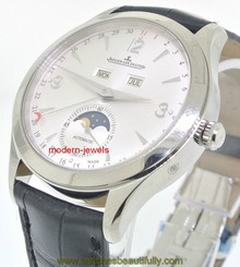 Jaeger LeCoultre JLC Master Calendar Steel Mens Watch Silver Dial Q1558420 !