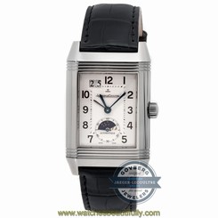 Jaeger-LeCoultre Grand Reverso GMT Q3038420 Auto Steel Black Strap Mens Watch