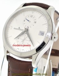 Jaeger LeCoultre JLC Master Dual Time Silver Dial Steel Mens Watch Q1628430 !