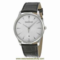 JAEGER LECOULTRE MEN'S MASTER 40MM BLACK LEATHER BAND AUTOMATIC WATCH Q1288420