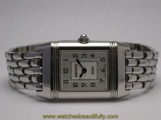 JAEGER-LECOULTRE 266.8.44 REVERSO DUETTO DIAMOND BEZEL STEEL WOMEN'S WATCH