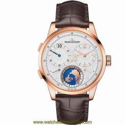 JAEGER LECOULTRE MEN'S DUOMETRE 42MM LEATHER BAND AUTOMATIC WATCH Q6062520