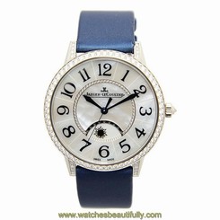 JAEGER LECOULTRE WOMEN'S RENDEZ VOUS BLUE SATIN BAND AUTOMATIC WATCH Q3433490