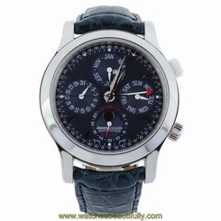 JAEGER LECOULTRE MEN'S MASTER 41.5MM LEATHER BAND AUTOMATIC WATCH Q146648A