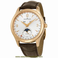 JAEGER LECOULTRE MEN'S MASTER 39MM BROWN LEATHER BAND AUTOMATIC WATCH Q1552520