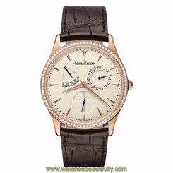 JAEGER LECOULTRE MEN'S MASTER 39MM BROWN LEATHER BAND AUTOMATIC WATCH Q1372501