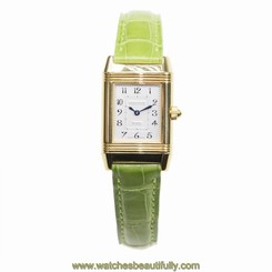 Fake AAA JAEGER LECOULTRE WOMEN'S REVERSO GREEN LEATHER BAND MECHANICAL WATCH Q2661420 Watch