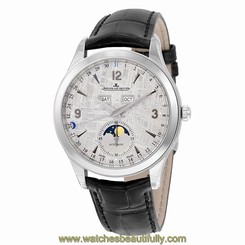 Jaeger LeCoultre Master Control Automatic Meteorite Dial Black Leather Mens