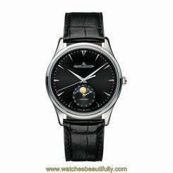 JAEGER LECOULTRE MEN'S 39MM LEATHER BAND STEEL CASE AUTOMATIC WATCH Q1368470