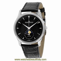 Jaeger LeCoultre Master Ultra Thin Moon Automatic Black Dial Mens Watch Q1368470