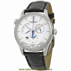JAEGER LECOULTRE MEN'S MASTER 39MM BLACK LEATHER BAND AUTOMATIC WATCH Q1428421