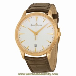 Jaeger LeCoultre Master Ultra Thin Beige Dial Pink Gold Mens Watch Q1282510