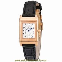 Jaeger LeCoultre Silver and Black 18kt Rose Gold Ladies Watch Q2662420
