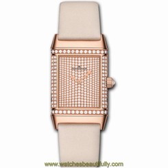 JAEGER LECOULTRE WOMEN'S REVERSO PINK SATIN BAND MECHANICAL WATCH Q2562407