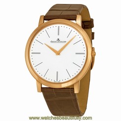 Jaeger LeCoultre White Dial Pink Gold Mens Watch Q1292520