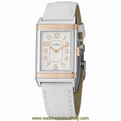 JAEGER LECOULTRE WOMEN'S REVERSO LEATHER BAND STEEL CASE QUARTZ WATCH Q3204420