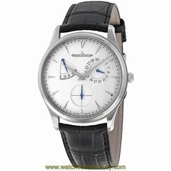 JAEGER LECOULTRE MEN'S 39MM LEATHER BAND STEEL CASE AUTOMATIC WATCH Q1378420