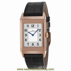 Jaeger LeCoultre Grande Reverso Ultra Thin Silver Dial Leather Watch Q2782520 7630007133338