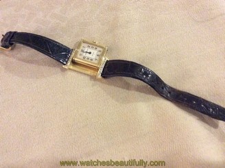 Gold and Diamond Womans Jaeger LeCoultre Reverso Watch