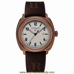 Jeanrichard 60320-11-852-FKBA Mens Beige Dial Automatic Watch with Rubber Strap