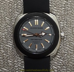 New Men's Jean Richard Gray Dial Gold Ticks Terrascope Ref. 60500-11-207-FK6A